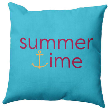 Summer Time Anchored Polyester Indoor Pillow, Lipstick Pink, 26"x26"