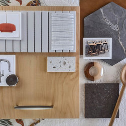 Flat Lay: Mid-Century Modern Maple - Kitchen Products