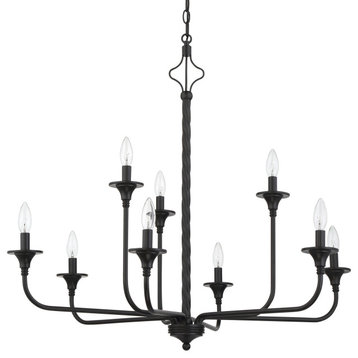 Craftmade 57029 Jolenne 9 Light 35"W Taper Candle Style - Flat Black