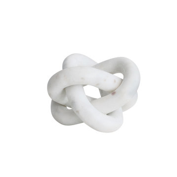 Decorative Interlocking Marble Chain with 3 Links, White