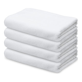 100% Cotton Bath Towels Pack of 4 - Extra Plush & Absorbent Hot Pink Bath  Towels - 56 x 28 - 650 GSM