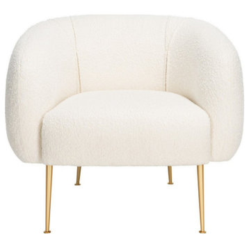 Natal Poly Blend Accent Chair, Ivory/Gold