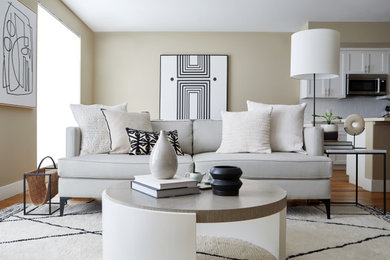 Inspiration for a mid-sized contemporary formal and open concept living room remodel in San Francisco with beige walls