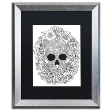 Hello Angel 'Sugar Skull Wreath' Art, Silver Frame, Black Mat, 20x16
