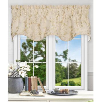 Meadow 50" x 15" Lined Scallop Valance, Linen