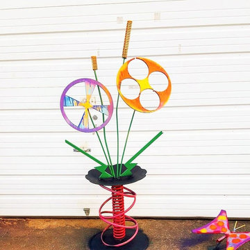 Whimsical garden art sculptures