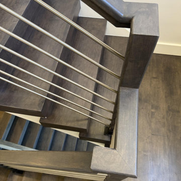 Project #137 | Maple Staircase with Stainless Steel Railing