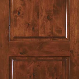 Slab Home Interior Single Door 80 Knotty Alder 2 Panel Solid - Front Doors
