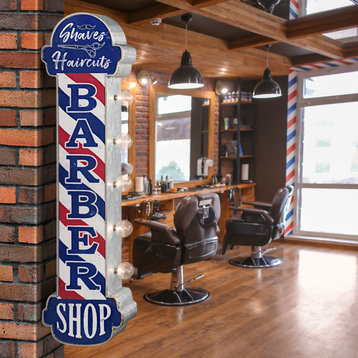 Barber Shop Vintage LED Marquee Sign, 30 x 8
