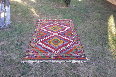 Colorful Turkish kilim rug