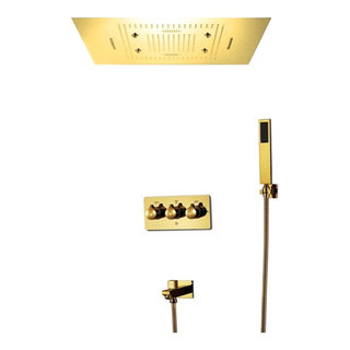 LED Mist Hot and Cold Shower System, Square Hand Shower - Contemporary ... - Kold Shower System Installation Cost