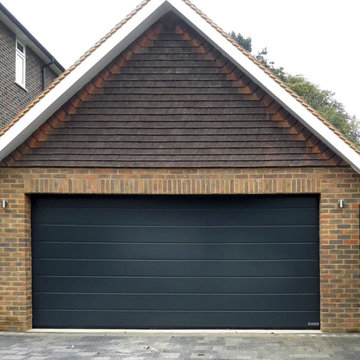 Hormann LPU42 Automatic Sectional Garage Door in Anthracite Grey