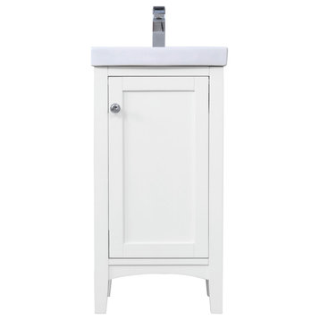 18" Single Bathroom Vanity Set, White, Vf2318Wh