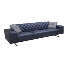 Modern Italian Leather Blue Sofa Collection