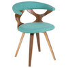 The Monte Dining Chair, Walnut and Teal