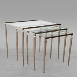 Nesting Tables in Nickel over Brass - Coffee And Accent Tables