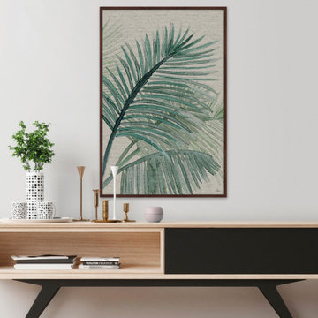 "Original - Palm Leaves" Floater Framed Painting Print on Canvas