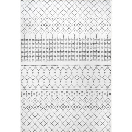 Nuloom Moroccan Blythe Machine Washable Contemporary Area Rug, Grey 8'x10'