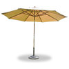 11' Round Umbrella Wooden Pole Maxim Heather Biege Sunbrella Cushion