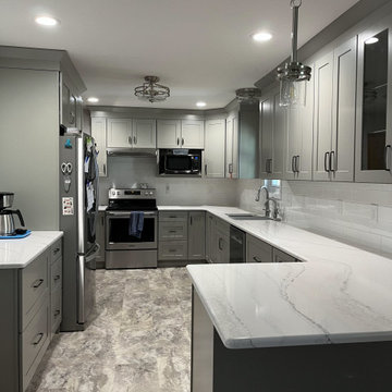 Transitional Kitchen Remodel Done in New Gray Cabinets