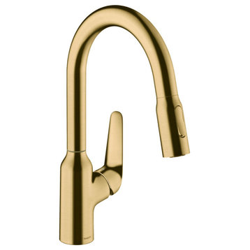Hansgrohe 71801 Focus N 1.75 GPM Pull-Down Prep Kitchen Faucet - Brushed Gold