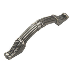 Cosmas - Cabinet Pull, 3" Hole Centers, Antique Silver, Set of 10 - Cabinet And Drawer Handle Pulls