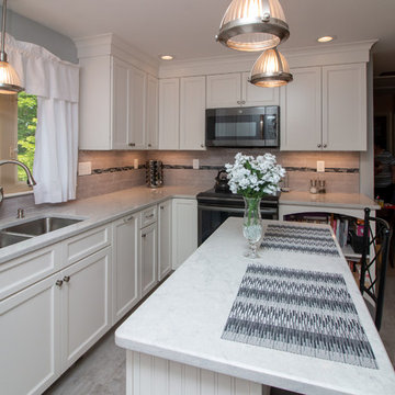 Transitional Chantilly Kitchen Remodel with Glacier Gray accent tile back splash