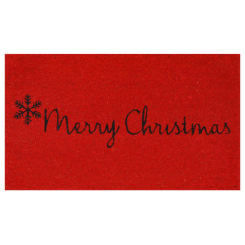 Red Merry Christmas Doormat, 24x36
