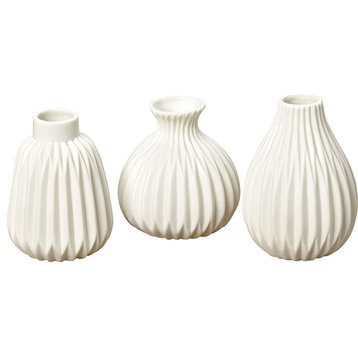 3 Piece Baby White Vase Set