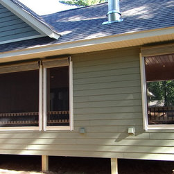 Exterior Roman Shades open - Roman Shades