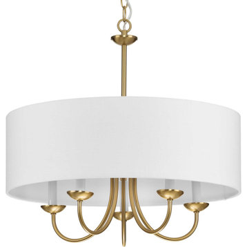 Drum Shade 5 Light Chandelier With Drum Shade In Brushed Bronze (P4217-109)