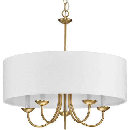 Drum Shade 5 Light Chandelier With Drum Shade In Brushed Bronze (P4217-109)