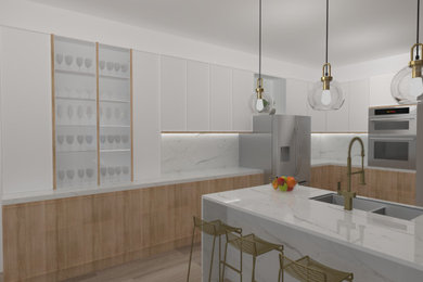 Example of a minimalist kitchen design in Orlando
