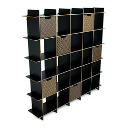 Quark Enterprises - 25-Cube Wood Storage Bookcase - Bookcases