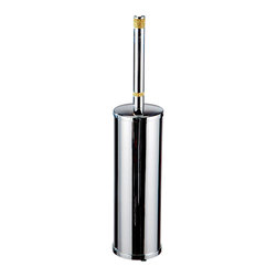 Secret Bath - Cecilia Gold Swarovski Crystals Stand Toilet Brush Holder Set. Chrome-Gold - Toilet Brushes & Holders