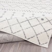 Abani Grey Area Rug For Living Room, Bedroom - Crosshatch Pattern- 6' X