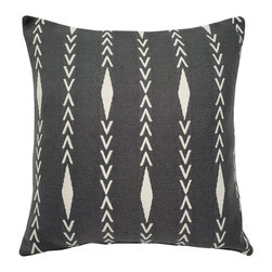 Pillow Decor - Diamond Ray Throw Pillows with Polyfill Insert, Gray, 20"x20" - Decorative Pillows