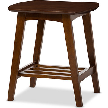 Sacramento Modern Scandinavian Style End Table - " Walnut" Dark Brown