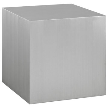 Cast Stainless Steel Side Table, Silver