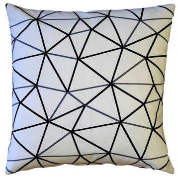 Crossed Lines Cotton Print Throw Pillow 17x17, with Polyfill Insert