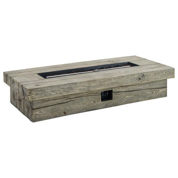 Lounge Coffee Table, Rectangular, Simulated Wood, Gray, Modern, Outdoor