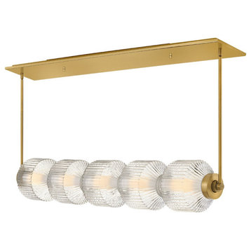 Reign LED Linear Chandelier, Lacquered Brass