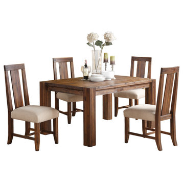 Millstone Modern 5PC Rectangle Table, 4 Wood Chair Dining Set Brown