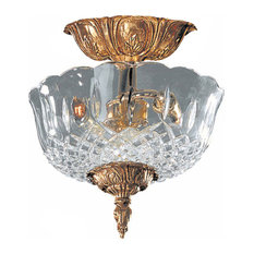 Ceiling Mount 2 Light Flush Mount, Olde Brass