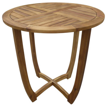 GDF Studio Navarro Outdoor Acacia Wood Bistro Table, Teak