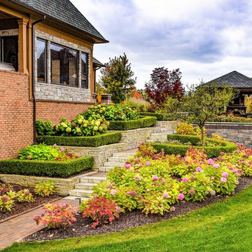 Backyard Estate with gazebo fireplace & water feature