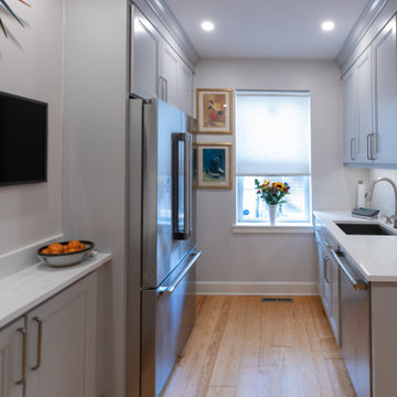 Transitional Light-Gray Kitchen Remodel | Shaker Cabinets