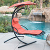 Hanging Chaise Helicopter Type Lounger Chair, Orange