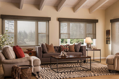 Roller Screen Shades with Fabric Valance