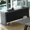 Kobe 2-Door and 3-Drawer Sideboard, Faux Concrete/Pure Black